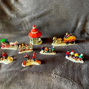 Hand painted porcelain Christmas figures